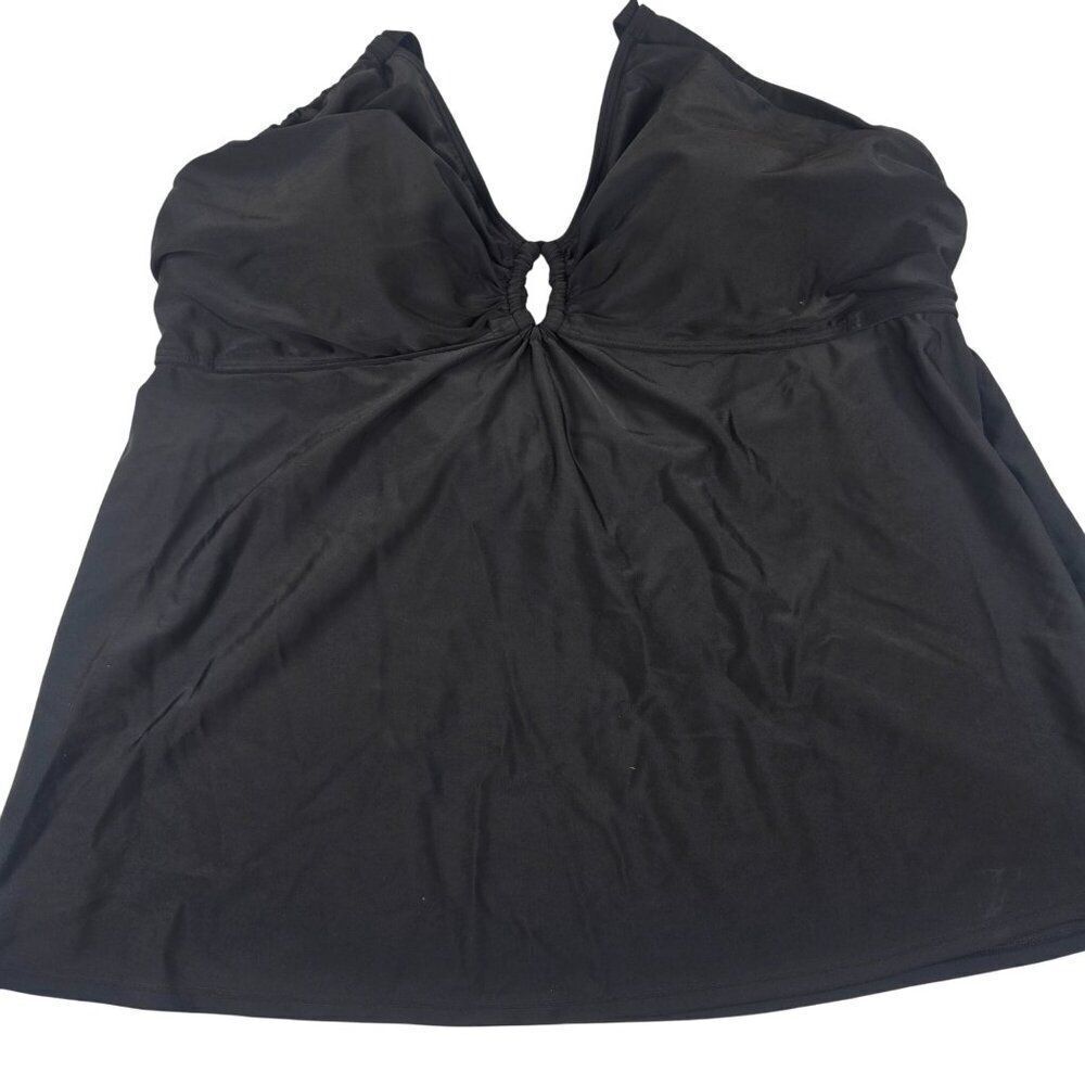 Cocos Swim Womens Halter Black Swim Top Tankini Size 20W